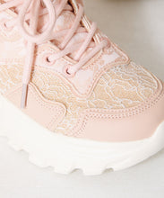 画像をギャラリービューアに読み込む, レース×ジャガード厚底スニーカー/OT3755