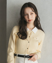 画像をギャラリービューアに読み込む, 襟付きケーブルカーディガン/TT548409