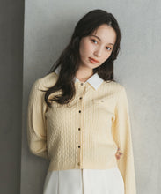 画像をギャラリービューアに読み込む, 襟付きケーブルカーディガン/TT548409