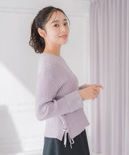 画像をギャラリービューアに読み込む, サイドレースアップミドルリブニット/MM548320