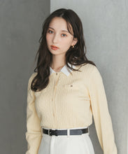 画像をギャラリービューアに読み込む, 襟付きケーブルカーディガン/TT548409