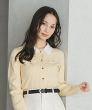 画像をギャラリービューアに読み込む, 襟付きケーブルカーディガン/TT548409