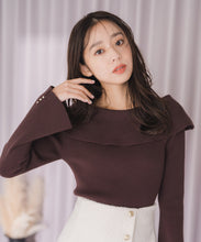 画像をギャラリービューアに読み込む, アシメリボン2wayフレア袖ニット/MM548306