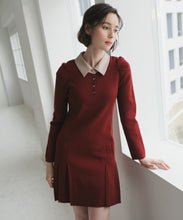 画像をギャラリービューアに読み込む, 【再入荷】襟付きミニニットワンピース/TT547406