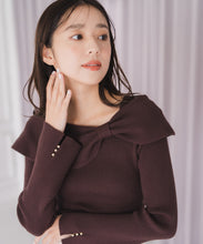 画像をギャラリービューアに読み込む, アシメリボン2wayフレア袖ニット/MM548306