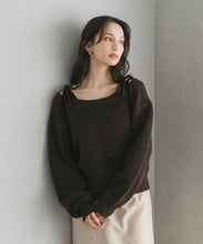 画像をギャラリービューアに読み込む, ベロア肩リボンふわふわニット/TT548318