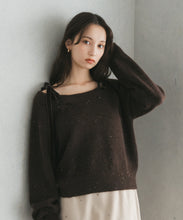 画像をギャラリービューアに読み込む, ベロア肩リボンふわふわニット/TT548318