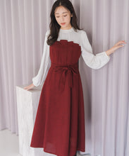 画像をギャラリービューアに読み込む, 【WEB限定予約販売/11月中旬発売予定】ビスチェ風ツイードドッキングワンピース/MM547421