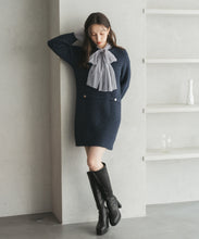 画像をギャラリービューアに読み込む, チュールボウタイラメニットミニワンピース/TT547418