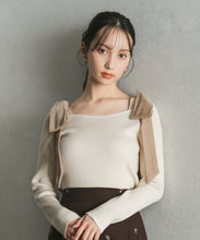 画像をギャラリービューアに読み込む, 【再入荷】ベロア肩リボンニット/TT538309