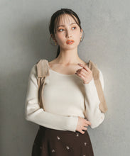 画像をギャラリービューアに読み込む, 【再入荷】ベロア肩リボンニット/TT538309