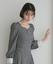 画像をギャラリービューアに読み込む, カットツイードフレアワンピース/TT547416