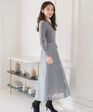 画像をギャラリービューアに読み込む, ラメレースニットドッキングワンピース/MM547405