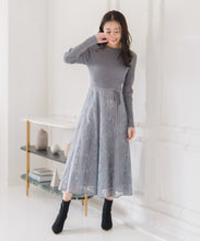 画像をギャラリービューアに読み込む, ラメレースニットドッキングワンピース/MM547405