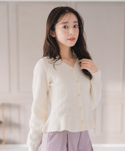 画像をギャラリービューアに読み込む, ぽこぽこVネックペプラムラメカーディガン/MM548409