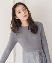 画像をギャラリービューアに読み込む, ラメレースニットドッキングワンピース/MM547405