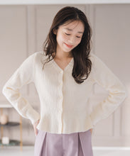 画像をギャラリービューアに読み込む, ぽこぽこVネックペプラムラメカーディガン/MM548409