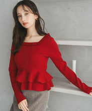 画像をギャラリービューアに読み込む, ペプラムボリューム袖ニット/TT548317