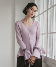 画像をギャラリービューアに読み込む, 袖リボンベロアペプラムニット/TT548316