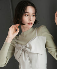 画像をギャラリービューアに読み込む, ニットセットリボンモチーフジャンスカ/TT547403