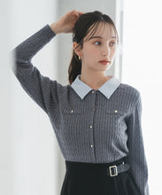 画像をギャラリービューアに読み込む, 襟付きケーブルカーディガン/TT548409