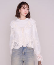 画像をギャラリービューアに読み込む, 【一部店舗限定】総レースラッフルフリルブラウス/MM658139