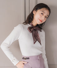 画像をギャラリービューアに読み込む, スカーフ付きリブニット/MM548324