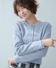 画像をギャラリービューアに読み込む, ビジュー刺繍カーディガン/MM548404