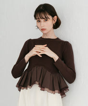 画像をギャラリービューアに読み込む, 異素材切替ペプラムニット/TT548309