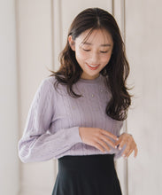 画像をギャラリービューアに読み込む, バックリボンビジューケーブルニット/MM548323