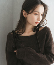 画像をギャラリービューアに読み込む, ベロア肩リボンふわふわニット/TT548318