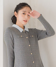 画像をギャラリービューアに読み込む, 【WEB限定予約販売/12月上旬発売予定】襟付きケーブルミニニットワンピース/MM547424