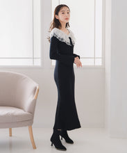 画像をギャラリービューアに読み込む, レースチュール襟マーメイドニットワンピース/MM547418