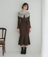 画像をギャラリービューアに読み込む, ビックレース衿マーメイドワンピース/TT547410