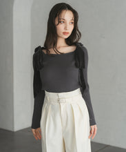 画像をギャラリービューアに読み込む, 【再入荷】ベロア肩リボンニット/TT538309