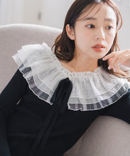 画像をギャラリービューアに読み込む, レースチュール襟マーメイドニットワンピース/MM547418