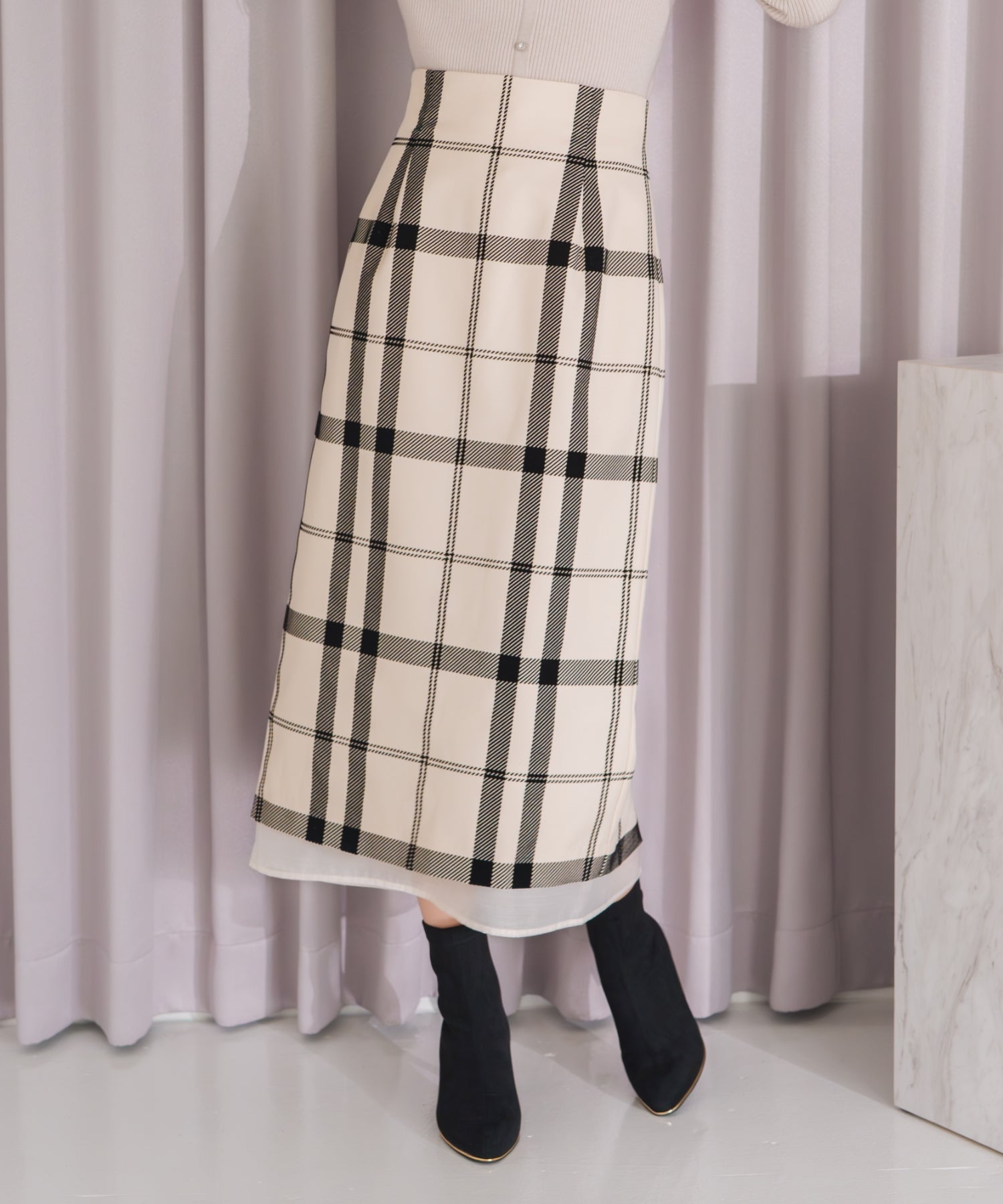 フロッキーチェックタイトスカート/MM547210 – MISCH MASCH|31 Sons de