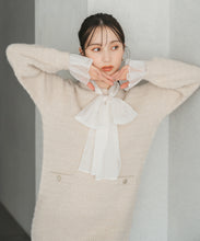 画像をギャラリービューアに読み込む, チュールボウタイラメニットミニワンピース/TT547418