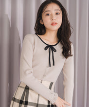 画像をギャラリービューアに読み込む, 【再入荷】フリル袖配色リボンニット/MM548309