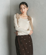 画像をギャラリービューアに読み込む, 【再入荷】ベロア肩リボンニット/TT538309