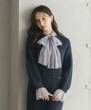 画像をギャラリービューアに読み込む, チュールボウタイラメニットミニワンピース/TT547418