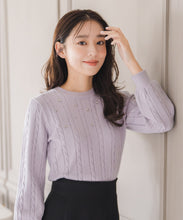 画像をギャラリービューアに読み込む, バックリボンビジューケーブルニット/MM548323