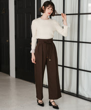 画像をギャラリービューアに読み込む, リボンベルト付ウーリッシュワイドパンツ/TT547303
