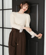 画像をギャラリービューアに読み込む, リボンベルト付ウーリッシュワイドパンツ/TT547303