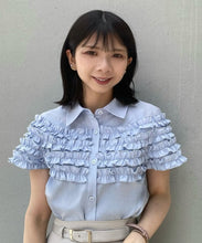 画像をギャラリービューアに読み込む, ヨークギャザーフリルブラウス/TT518109