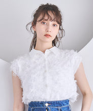 画像をギャラリービューアに読み込む, 襟付きフリンジチュールブラウス/TT518113