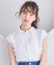 画像をギャラリービューアに読み込む, 襟付きフリンジチュールブラウス/TT518113