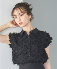 画像をギャラリービューアに読み込む, 襟付きフリンジチュールブラウス/TT518113