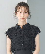 画像をギャラリービューアに読み込む, 襟付きフリンジチュールブラウス/TT518113