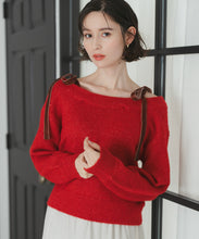 画像をギャラリービューアに読み込む, ベロア肩リボンふわふわニット/TT548318